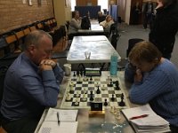 Rob L's pesky pawns about to break through  Rob's pesky pawns about to break through Sue's ranks.